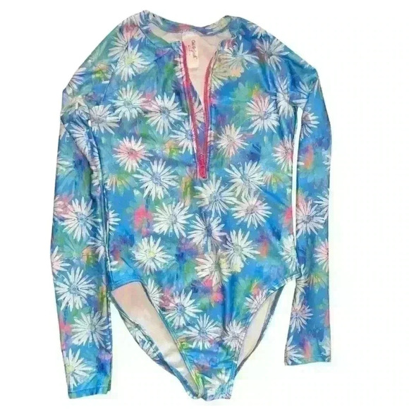 Cat & Jack Sz XL Long Sleeve One‎ Piece Swim Suit - Picture 1 of 7